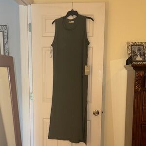 Sleeveless Olive Green Tank Dress